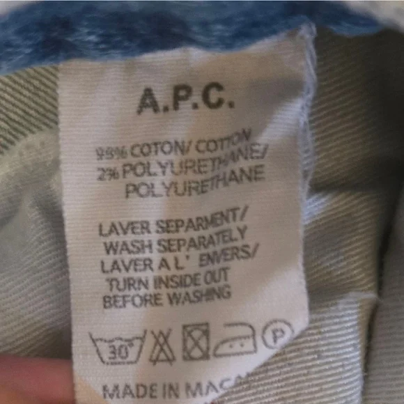 Women's A.P.C. Jeans Size 24 Blue Denim - Picture 3 of 4